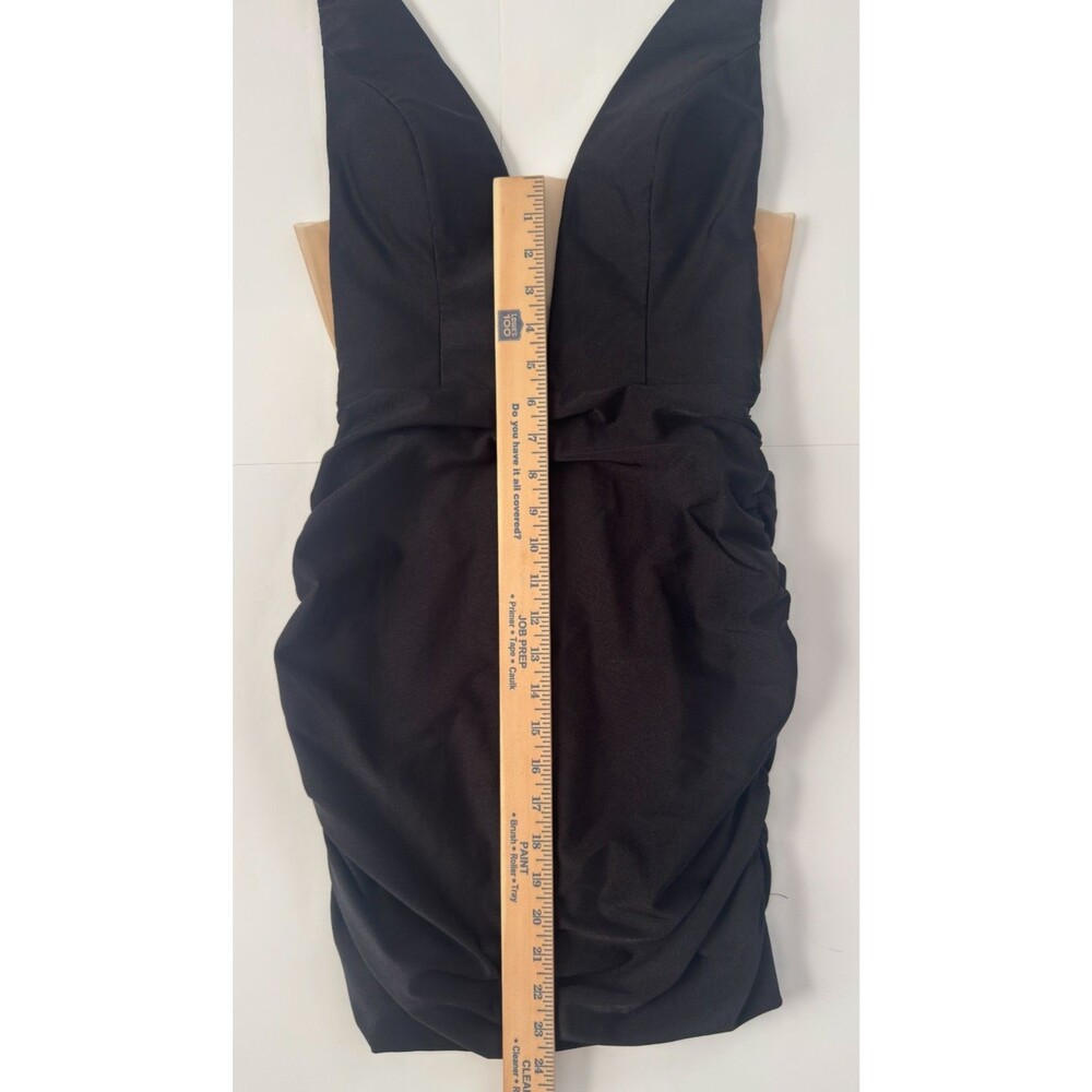 Sherri Hill Women's Black V Neck Mini Dress Size US 6 - Picture 2 of 5